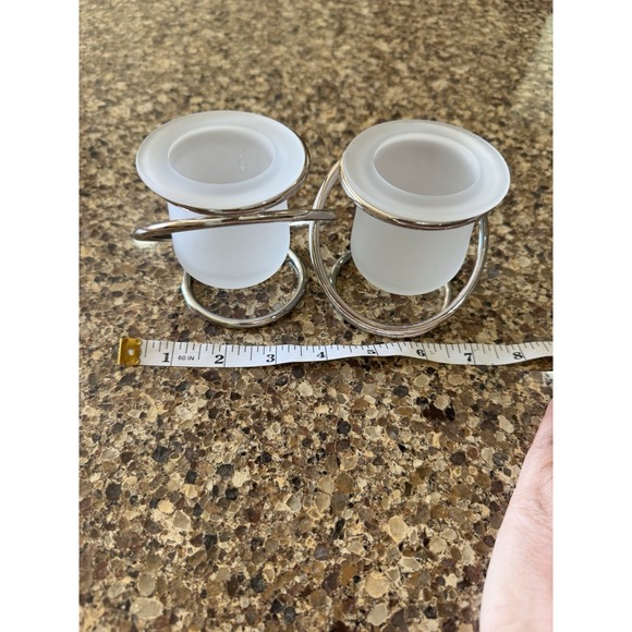 PartyLite Silver Plated Interlocking Gemini Candle Holders P7207 - Picture 8 of 12